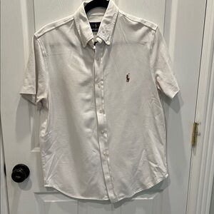Polo by Ralph Lauren Men's Classic White Button-Down Shirt Knit Oxford like new!